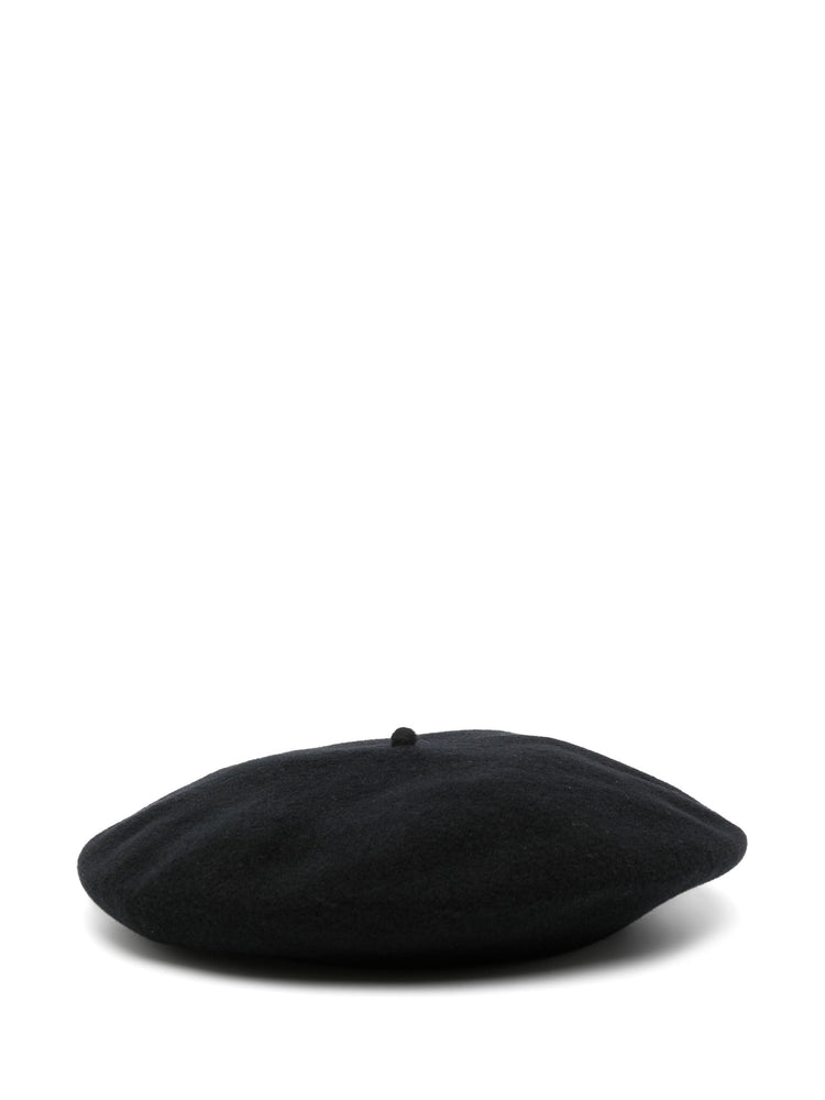 four stitch-logo virgin wool beret