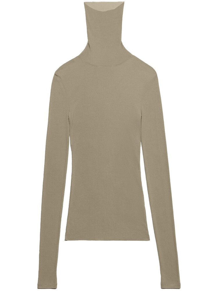 roll-neck ribbed top