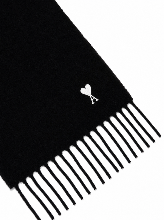 WOOL SCARF WITH AMI DE COEUR EMBROIDERY