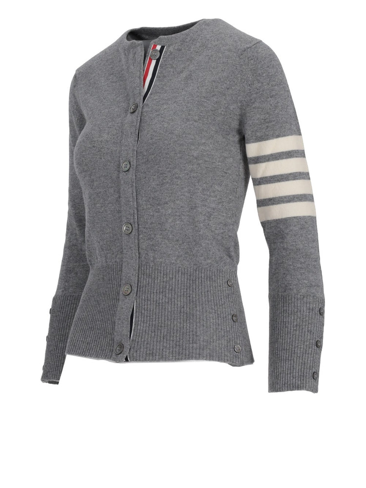 CLASSIC CREWNECK CARDIGAN W/ 4 BAR IN CASHMERE