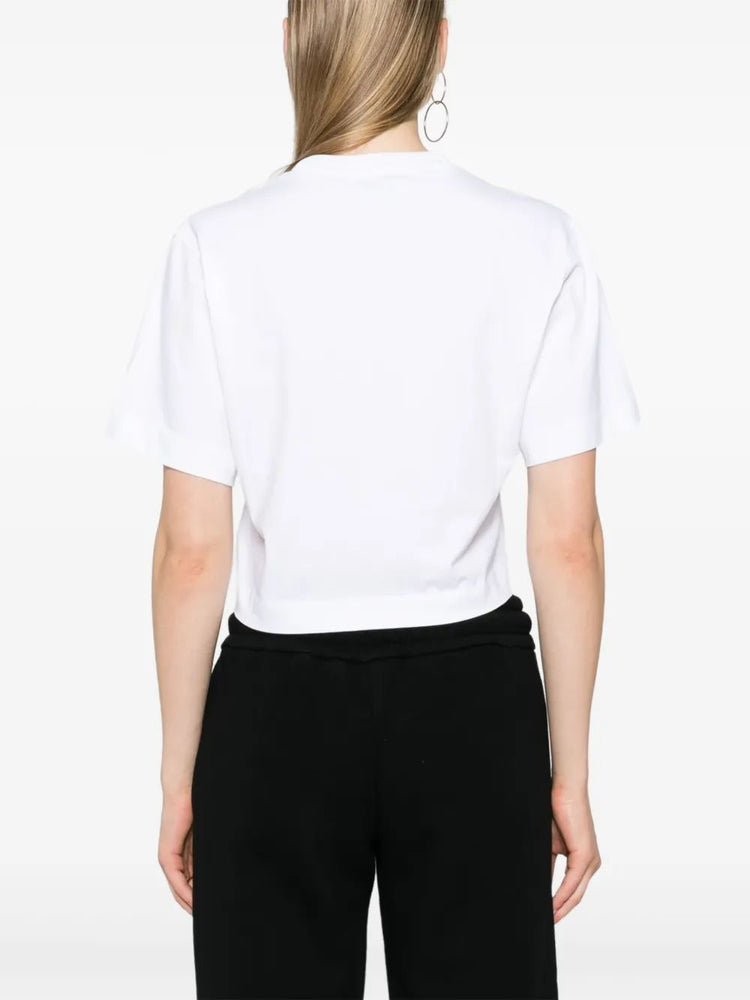 BIG LOGO BOOKISH CROP TEE WHITE BLACK