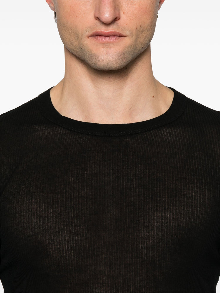 ribbed long sleeve T-shirt