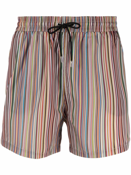 signature stripe-print swim shorts