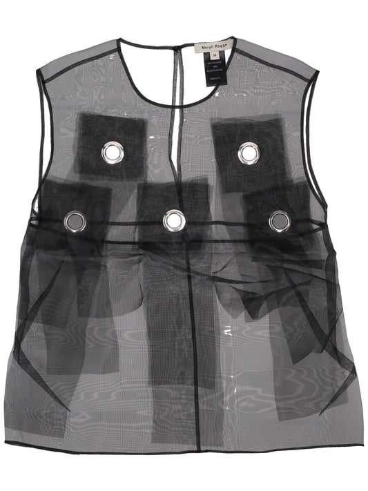 SHIFT TOP WITH EYELETS AND FRINGES