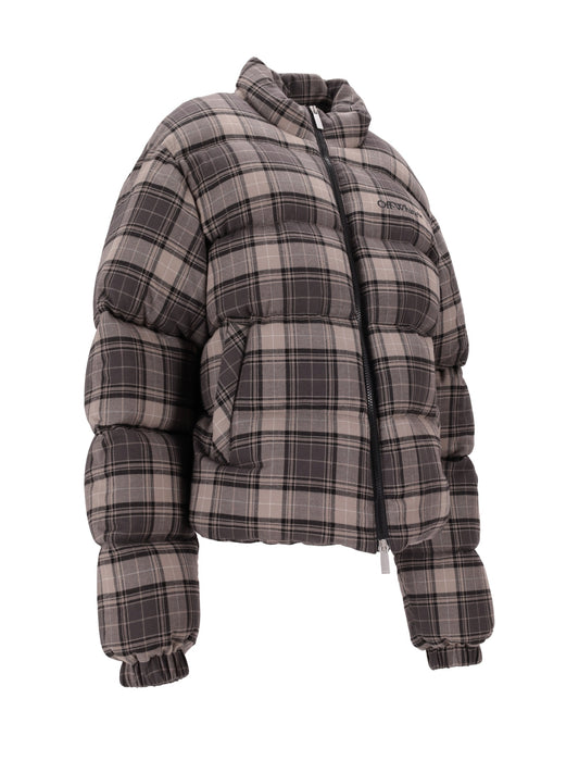 SPRAY ARR CHECK FLAN DOWNJKT DARK GREY -