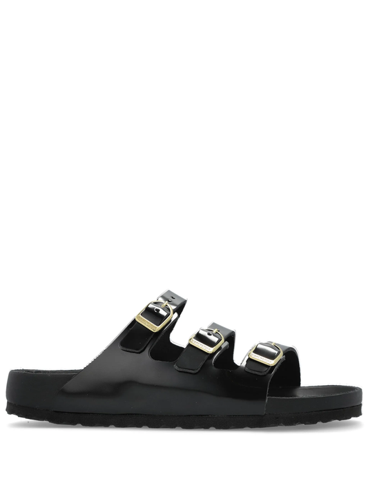 Florida DBuckle Exquisite shine black, Natural Lea