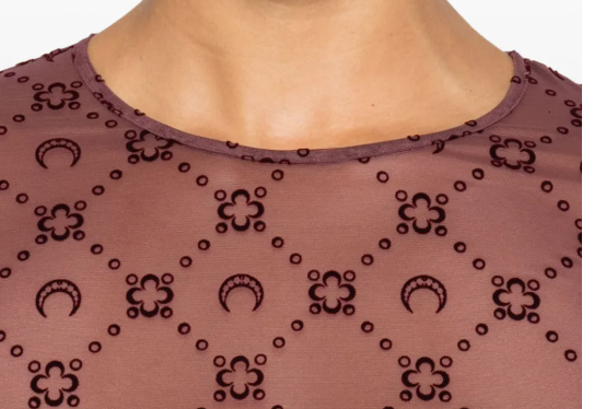 MOONOGRAM MESH FLOCK LS MINI CREWNECK DRESS