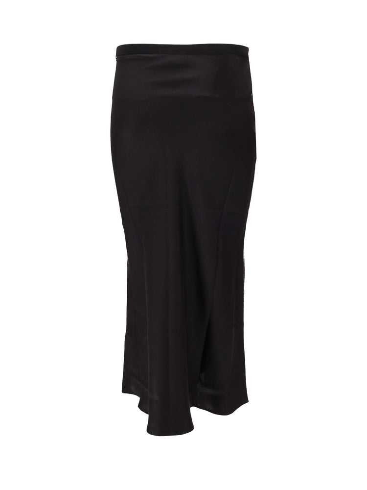 BAR SILK SKIRT - DEEP BROWN