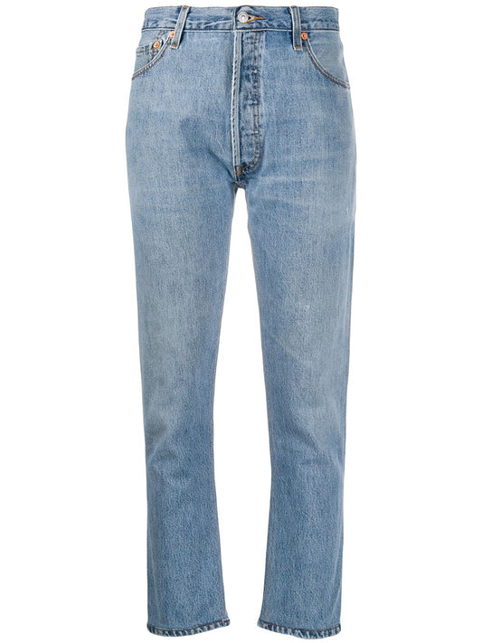 high-rise cropped jeans