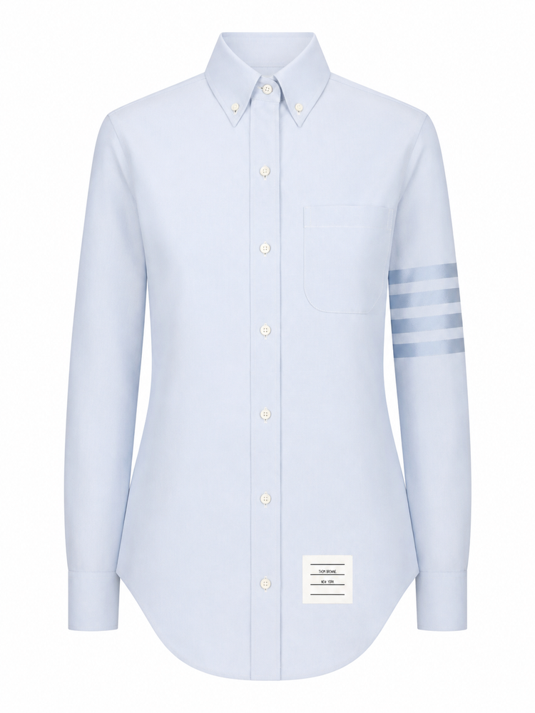 CLASSIC POINT COLLAR SHIRT W/ ENGINEERED SATIN WEAVE 4 BAR IN OXFORD