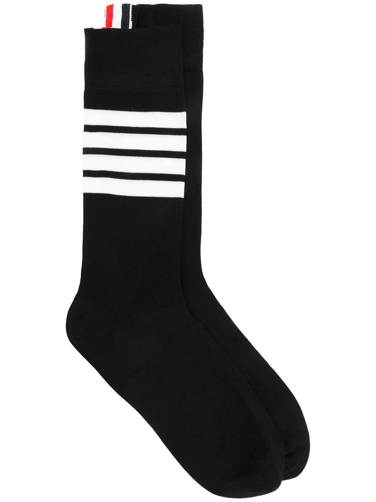 MID CALF SOCKS W/ 4BAR IN LIGHTWEIGHT COTTON