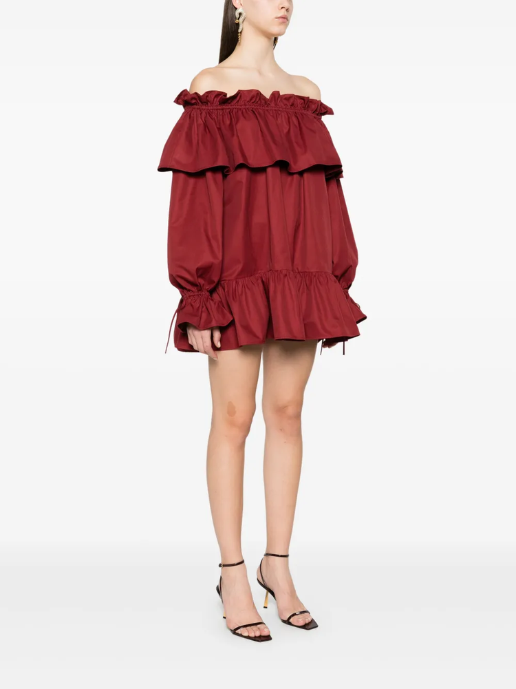 ruffled cotton mini dress