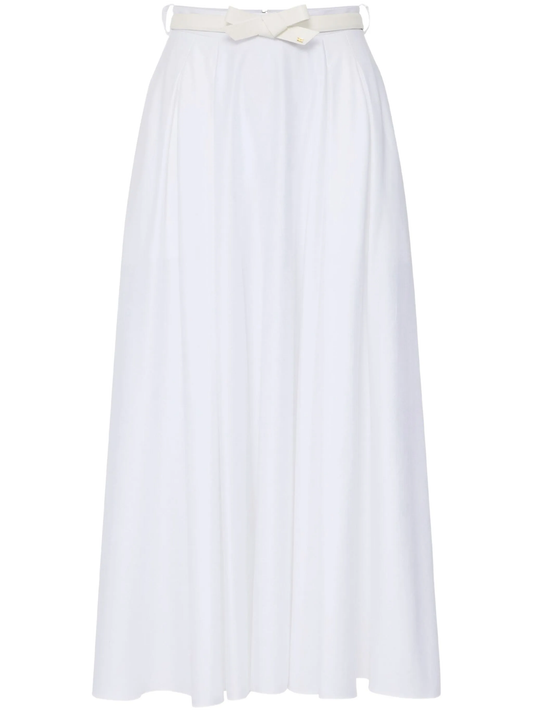 belted satin skirt