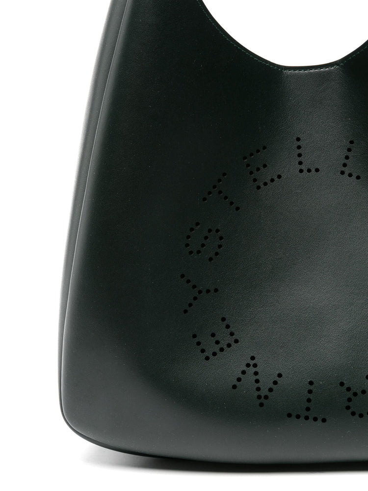 logo-perforated faux-leather tote bag