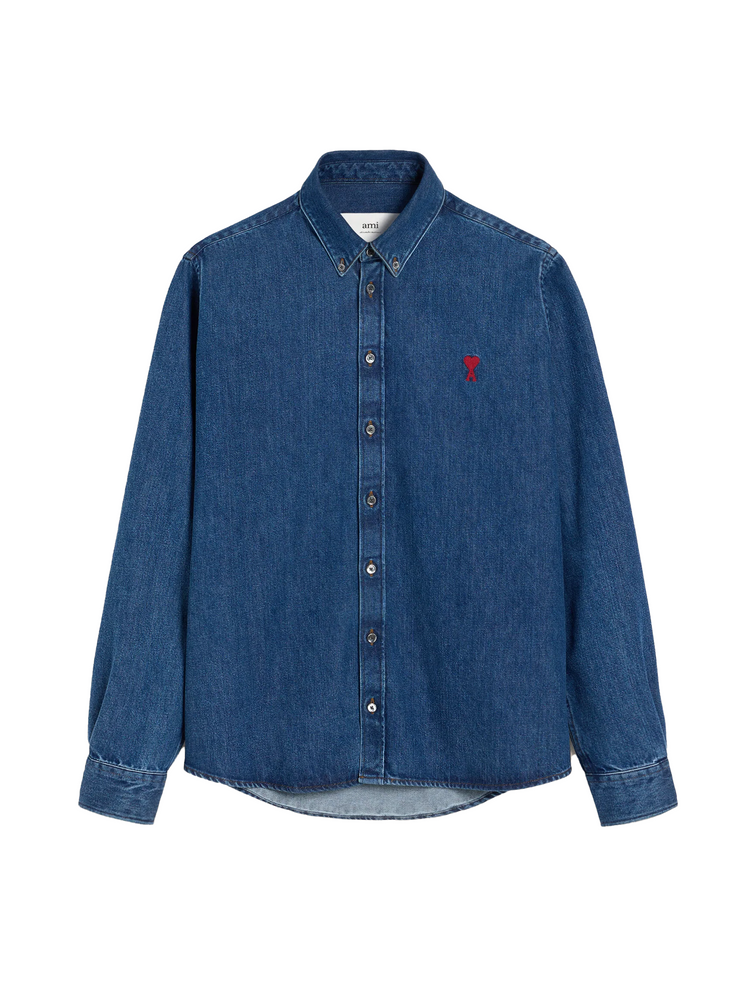 Ami de Coeur-embroidered denim shirt