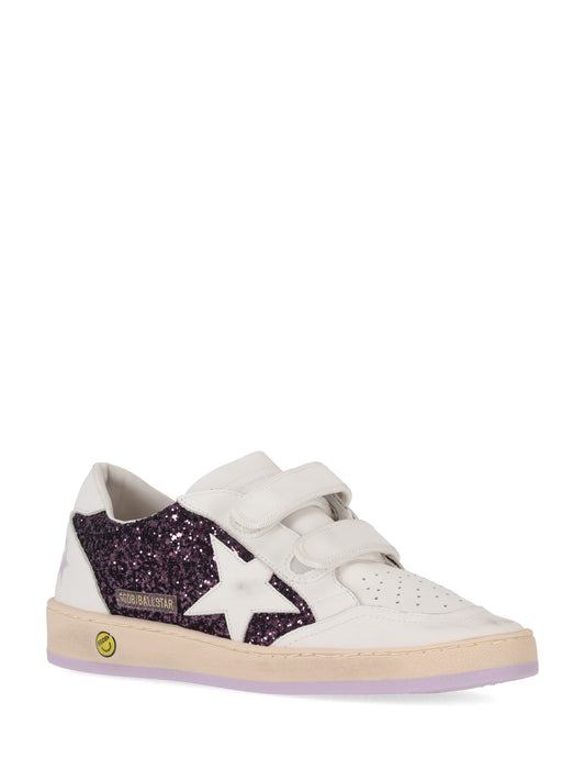 BALLSTAR STRAP GLITTER UPPER LEATHER TOE STRAP STAR HEEL AND SPUR