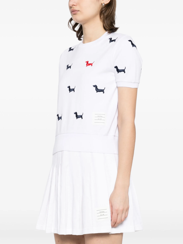 embroidered-hector dog logo T-shirt