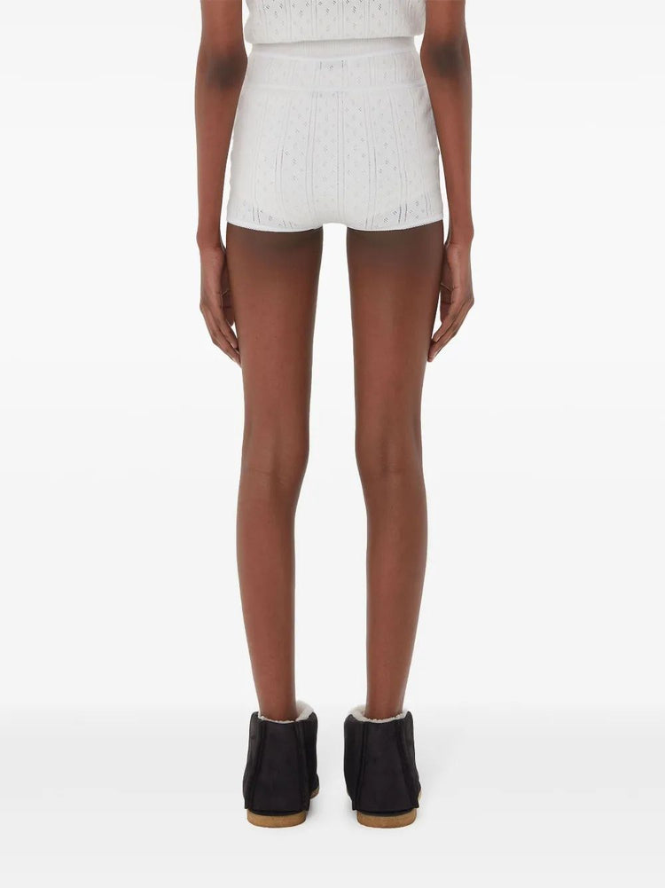 double-layer pointelle shorts