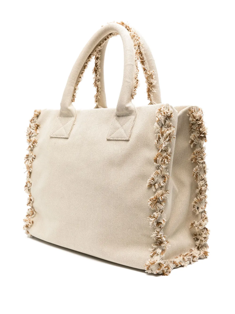 logo-embroidered beach bag
