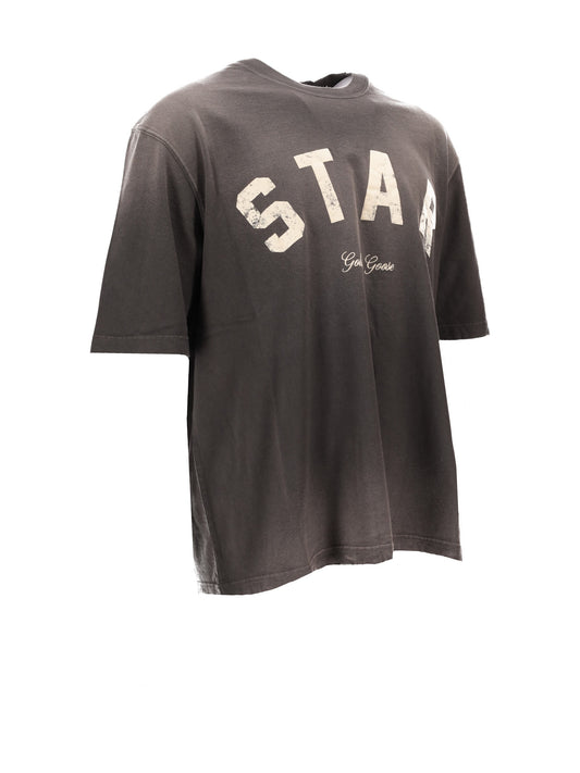 STAR/ UNISEX RELAXED FIT T-SHIRT/ COTTON JERSEY/ SUNFADED WASH/ STAR GOLDEN GOOSE PRINT