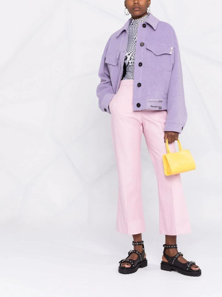 MSGM pressed-crease cotton tailored trousers