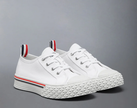 COLLEGIATE LOW TOP TRAINER W/ TARTAN TREAD SOLE IN ORGANIC CANVAS