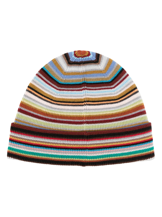 patterned intarsia-knit virgin-wool beanie