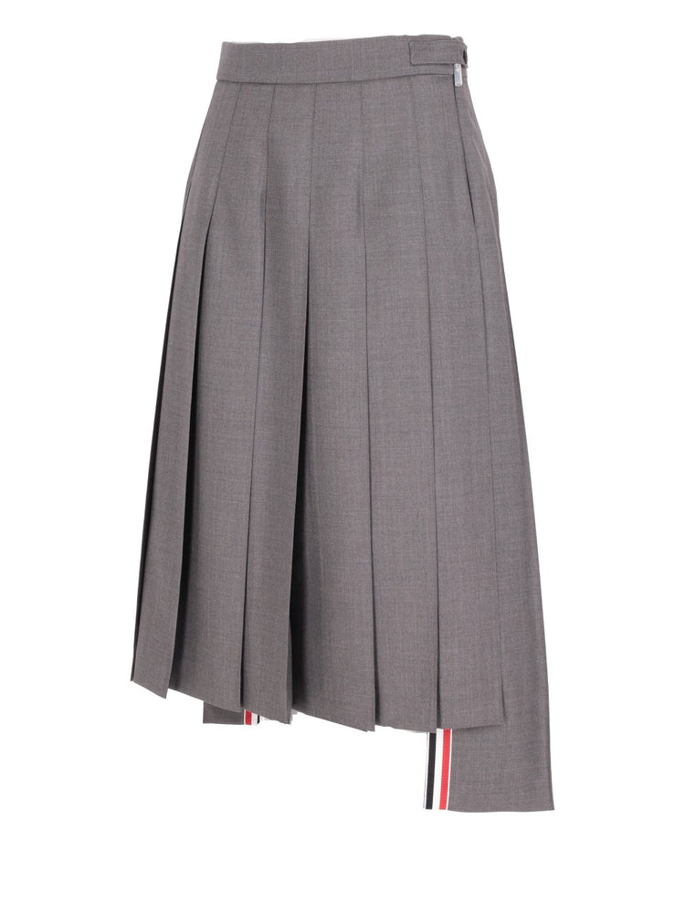 Super 120s twill pleated skirt