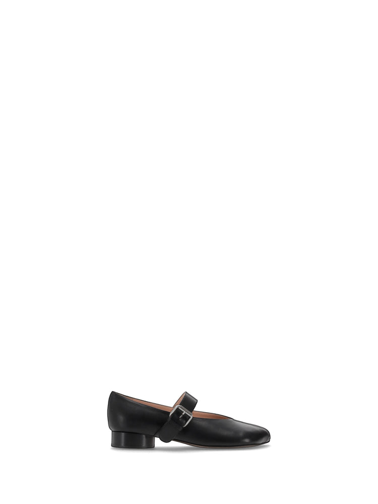 OBLIQUA STRAP BALLERINAS - Calfskin Leather