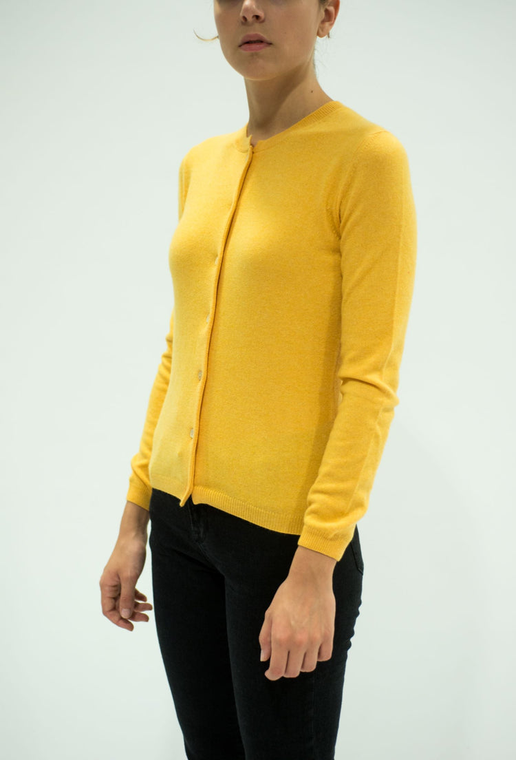 LA ROSE cardigan cashmere giallo