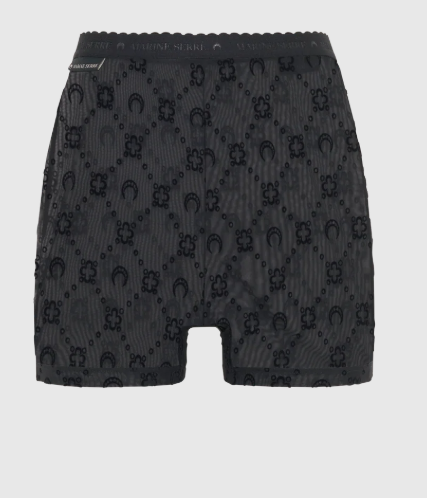 MOONOGRAM MESH FLOCK BIKER SHORTS