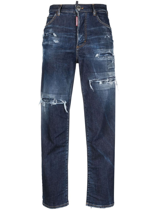 DSQUARED2 distressed-effect high-waisted jeans