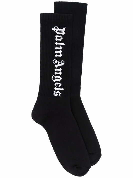 classic intarsia-logo socks