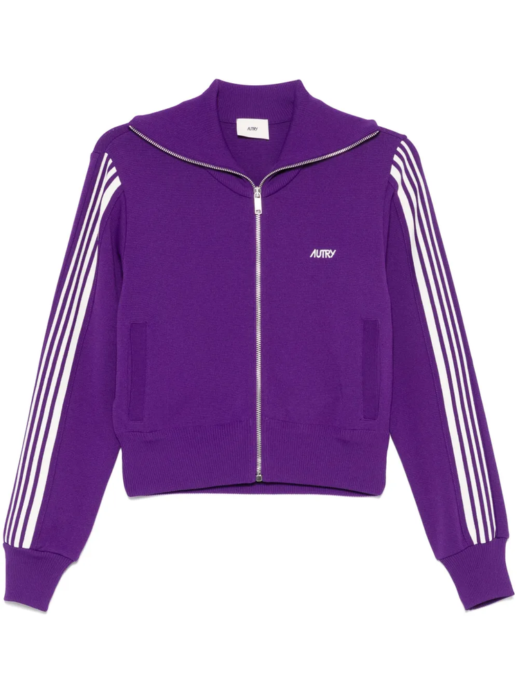 knitted zip-up sweatshirt