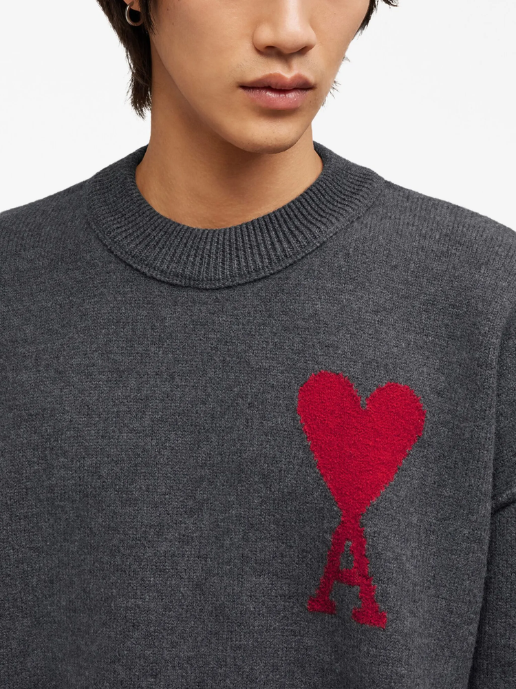 Ami de Coeur intarsia-logo wool jumper