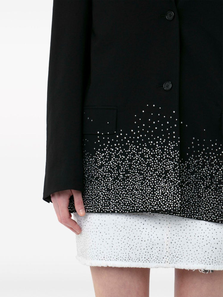 crystal-embellished single-breasted blazer