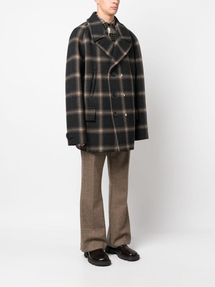 MAISON MARGIELA check-pattern wool coat