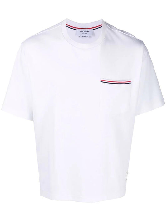 RWB-stripe short-sleeve T-shirt