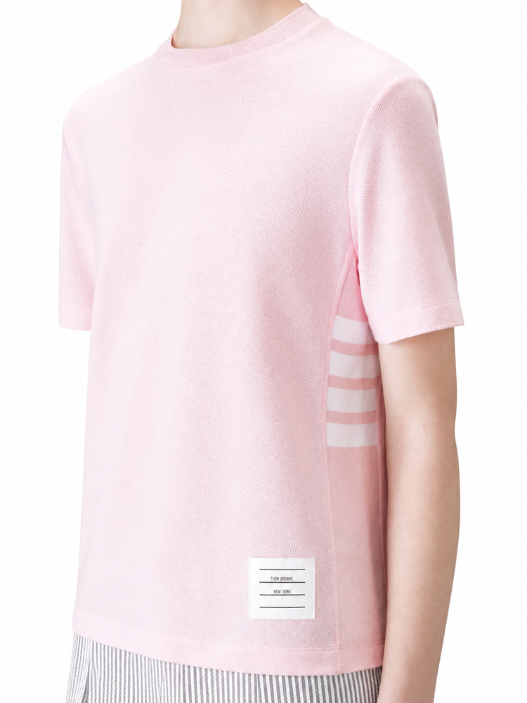 SHORT SLEEVE TEE W/ ENGINEERED 4 BAR STRIPE IN CLASSIC PIQUE