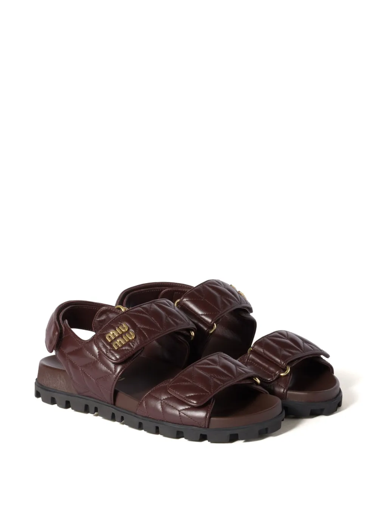 leather nappa matelassé sandals