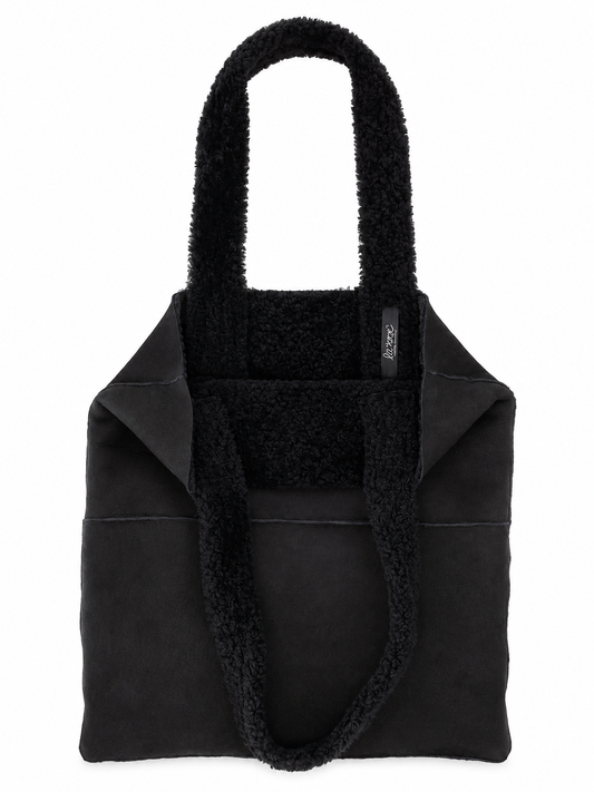 LA ROSE tote bag fur nero