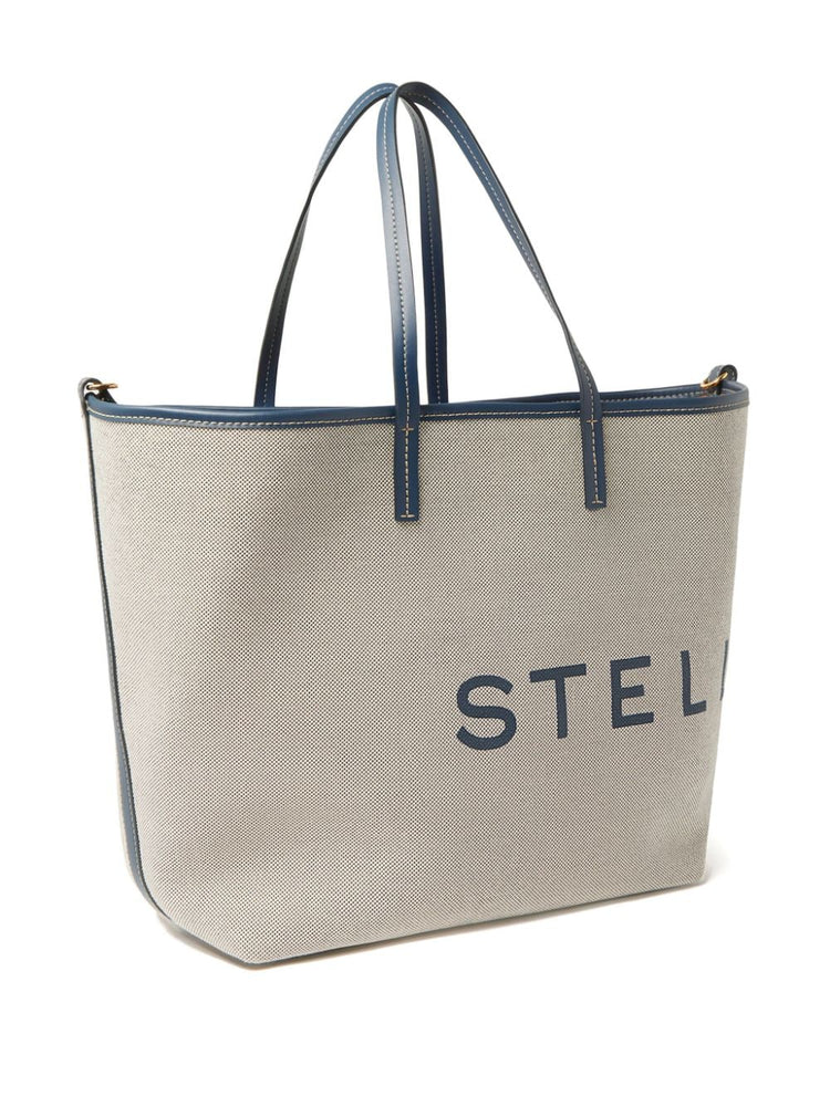 logo-print cotton tote bag