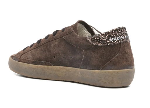 SUPER-STAR SUEDE UPPER TOE TONGUE AND STAR GLITTER HEEL