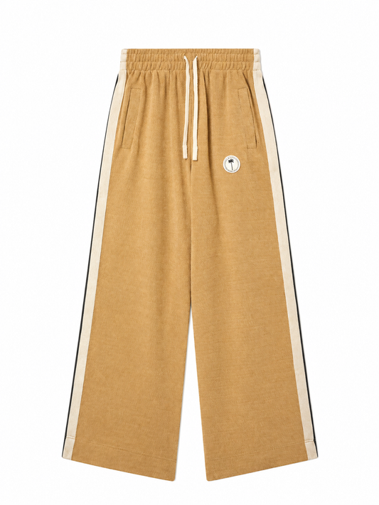 PALM TREE CHENILLE LOOSE TRACK PANTS