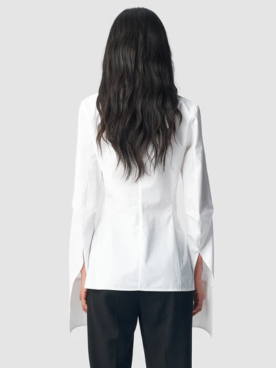 Linsey open front poplin shirt