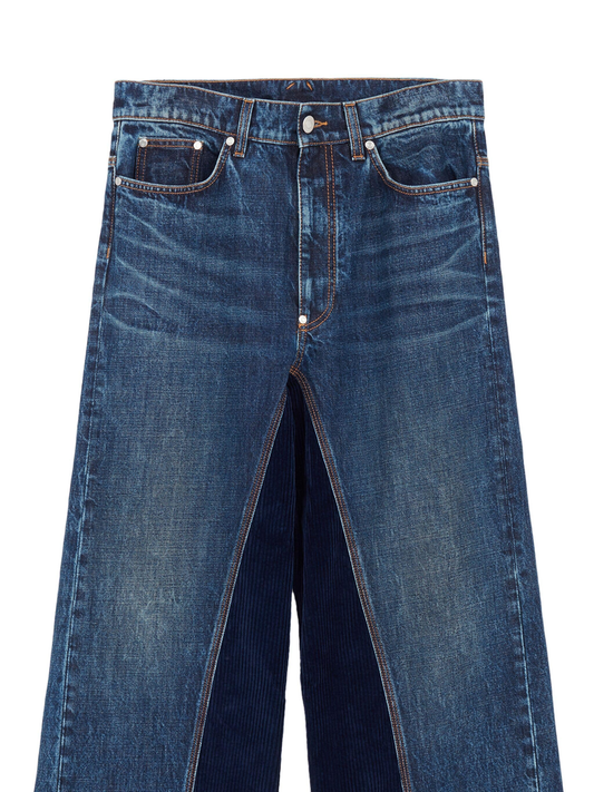 panelled straight-leg jeans