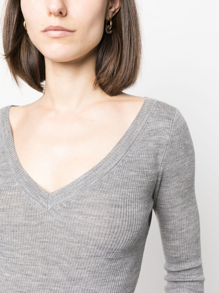 PAROSH V-neck wool sweatshirt