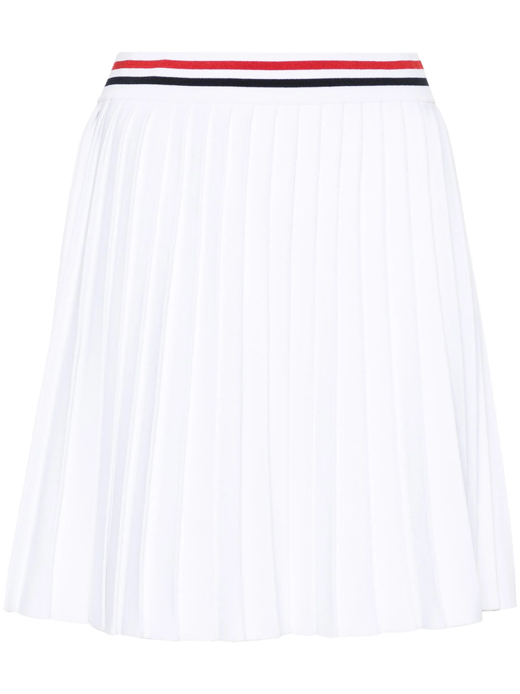 RWB-stripe pleated miniskirt