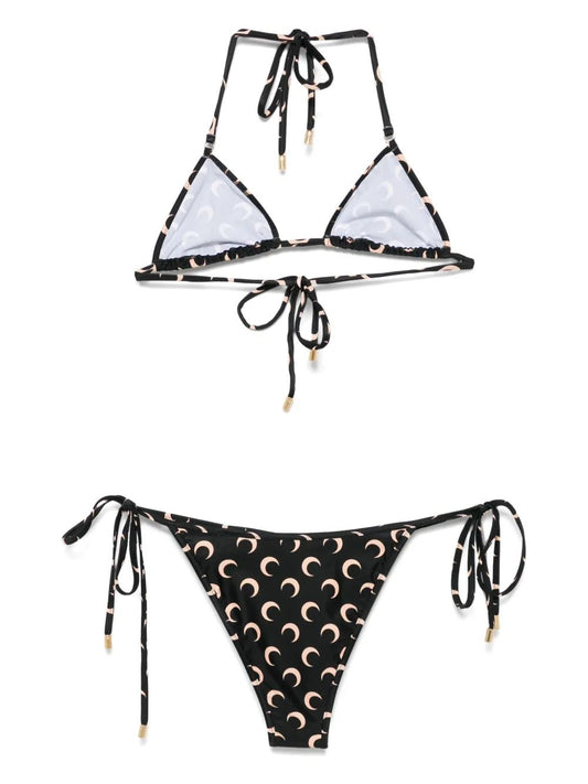 MOON PRINTED JERSEY SWIMWEAR BIKINI SET