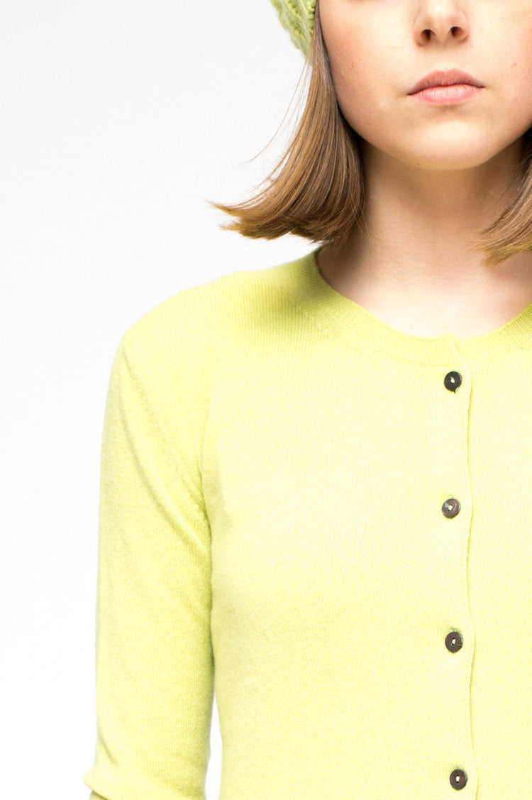 LA Rose cardigan cashmere asparagus